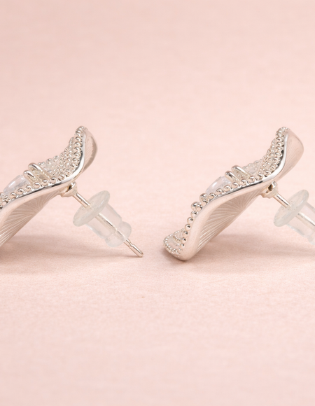 swarovski stone with stainless steel silver polish polish anti tarnish anti allergic fancy earring for girls