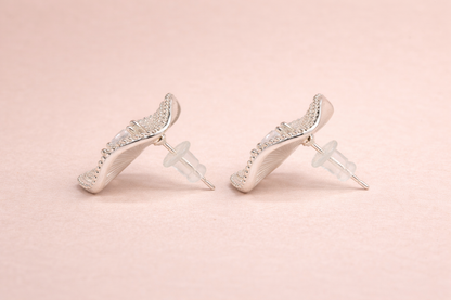 swarovski stone with stainless steel silver polish polish anti tarnish anti allergic fancy earring for girls