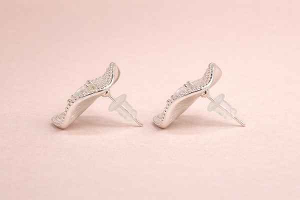 Crystal Stone with Stainless Steel Polish Fancy Earring for Women – Silver