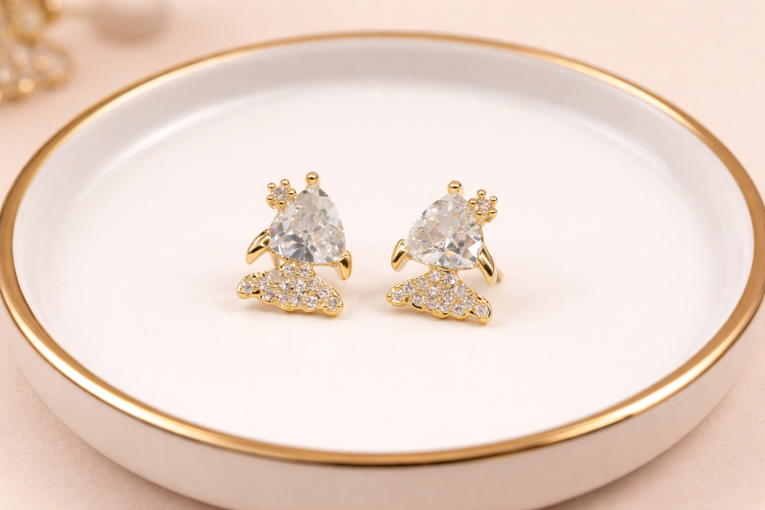 Swarovski Stone with 18kt Gold Polish Anti-Tarnish & Anti-Allergic Fancy Earring for Girls (Design 2)
