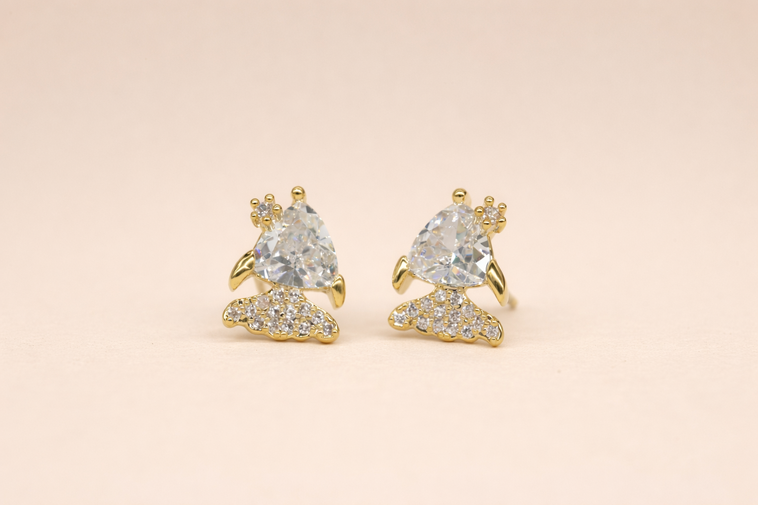 Swarovski Stone with 18kt Gold Polish Anti-Tarnish & Anti-Allergic Fancy Earring for Girls (Design 2)