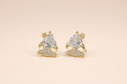 swarovski stone with 18kt gold polish anti tarnish anti allergic fancy earring for girls