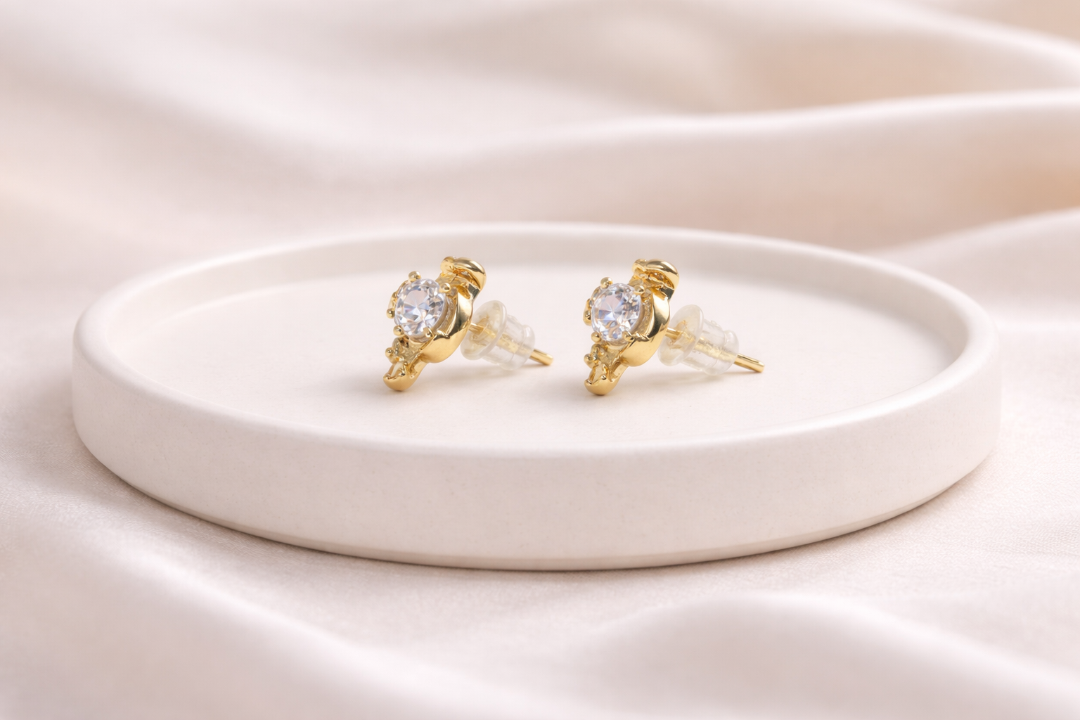 Swarovski Stone with 18kt Gold Polish Anti-Tarnish & Anti-Allergic Fancy Earring for Girls (Design 2)