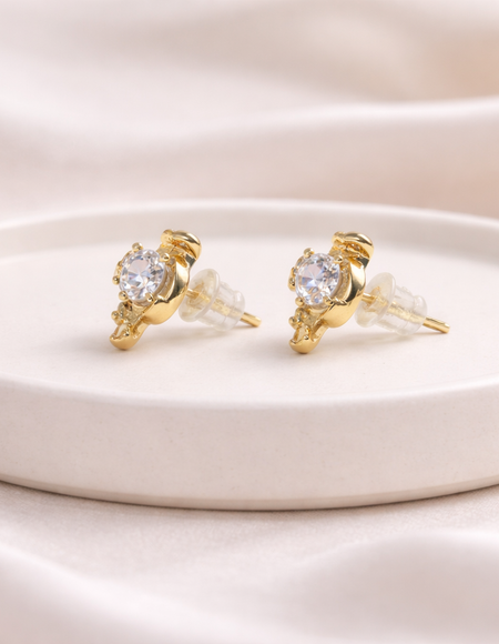 swarovski stone with 18kt gold polish anti tarnish anti allergic fancy earring for girls
