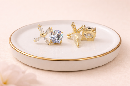 swarovski stone with 18kt gold polish anti tarnish anti allergic fancy earring for girls