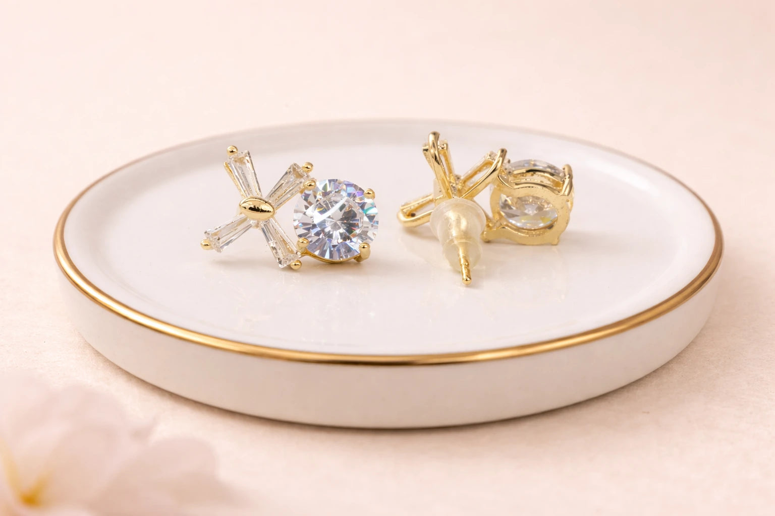 Swarovski Stone with 18kt Gold Polish Anti-Tarnish & Anti-Allergic Fancy Earring for Girls (Design 1)