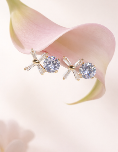 swarovski stone with 18kt gold polish anti tarnish anti allergic fancy earring for girls