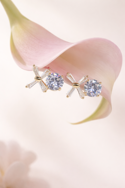 swarovski stone with 18kt gold polish anti tarnish anti allergic fancy earring for girls
