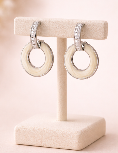stainless steel silver polish with crystal anti tarnish anti allergic fancy earring for girls