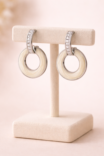 stainless steel silver polish with crystal anti tarnish anti allergic fancy earring for girls