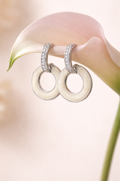 stainless steel silver polish with crystal anti tarnish anti allergic fancy earring for girls