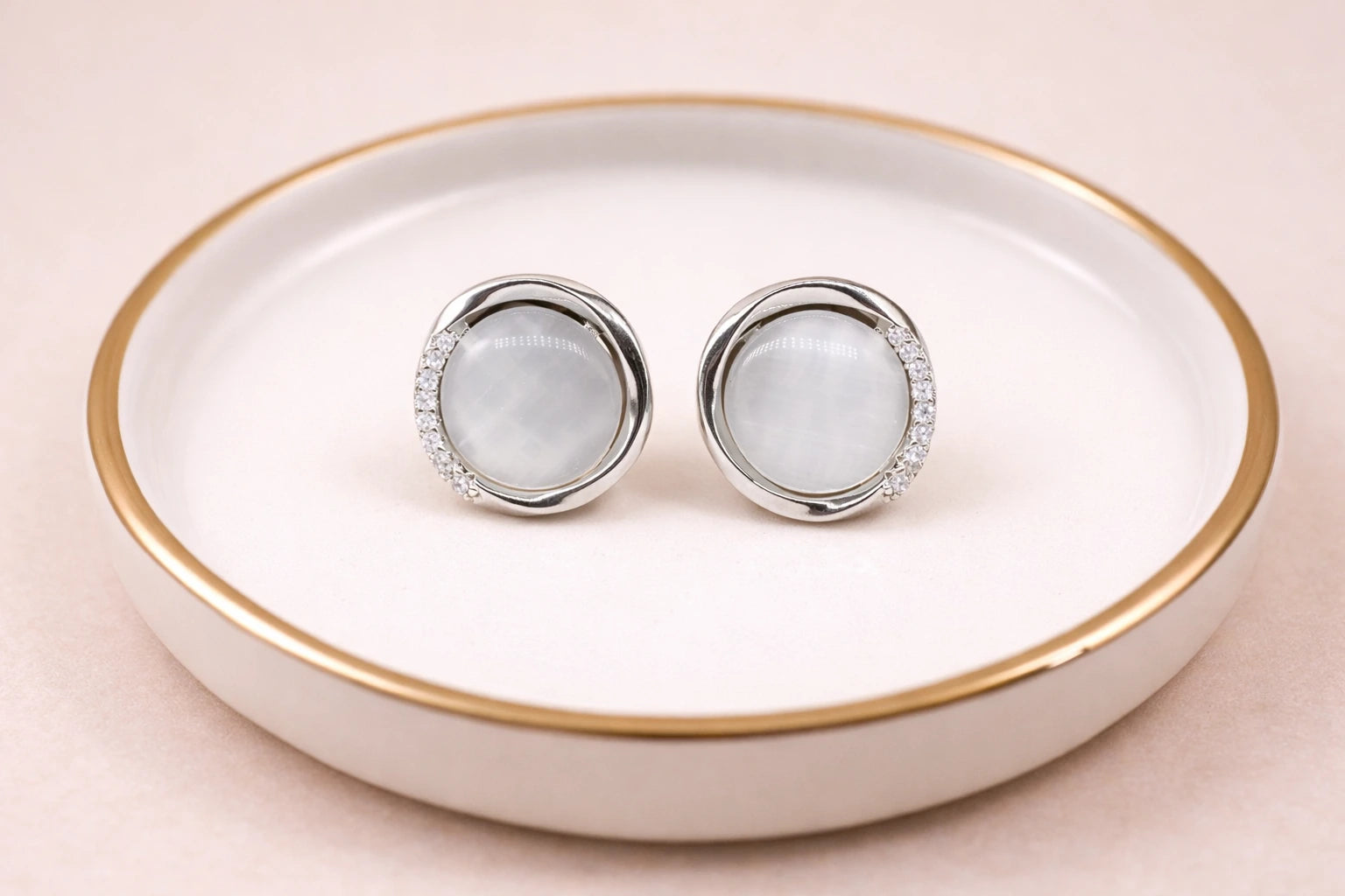Stainless Steel Silver Polish with Blue Pearl Anti-Tarnish & Anti-Allergic Fancy Earring for Girls