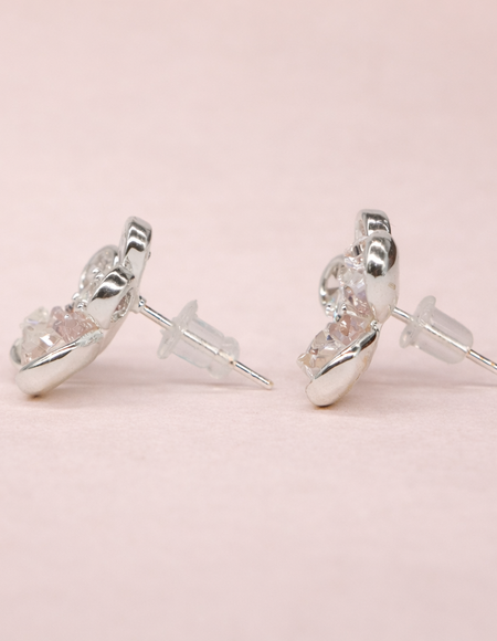 stainless steel silver polish with swarovski stone with crystal anti tarnish anti allergic fancy earring for girls