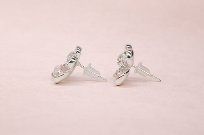 stainless steel silver polish with swarovski stone with crystal anti tarnish anti allergic fancy earring for girls
