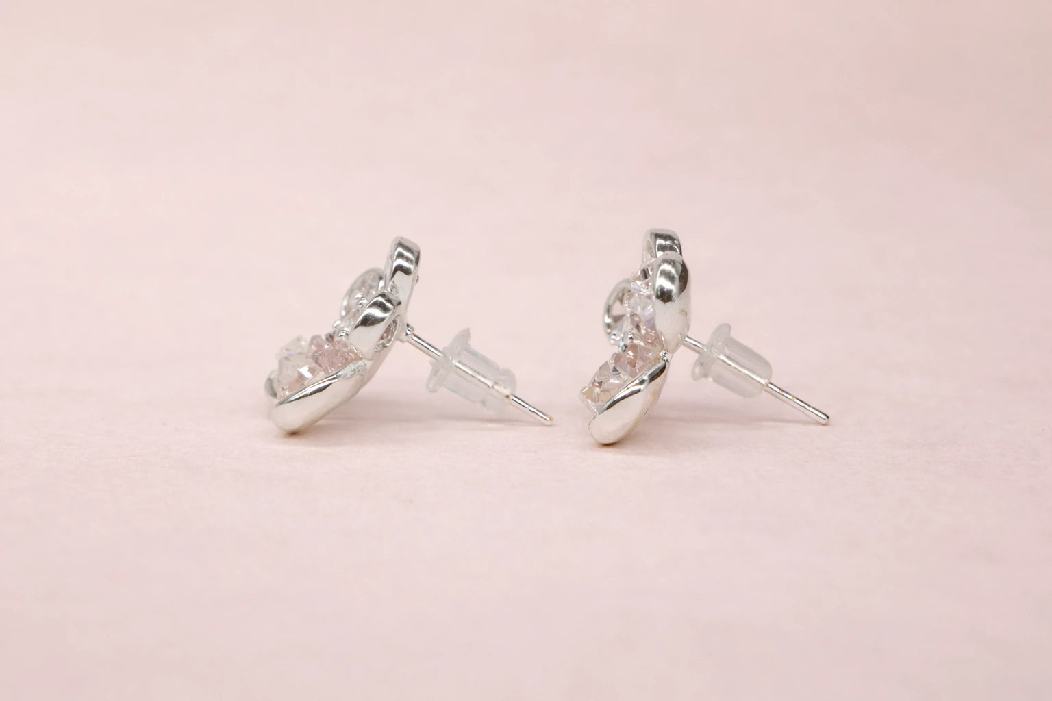 Stainless Steel Silver Polish with Swarovski Stone with Crystal Anti-Tarnish & Anti-Allergic Fancy Earring for Girls (Design 2)
