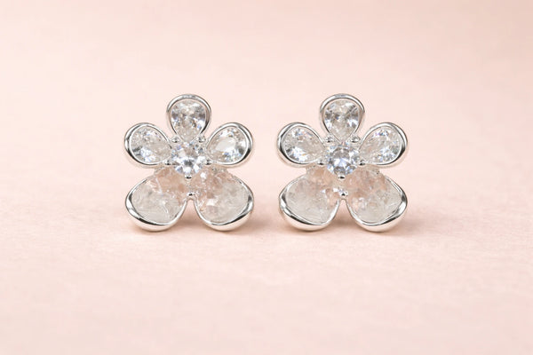 Crystal Stone Fancy Earring for Women (Design 2) – Silver