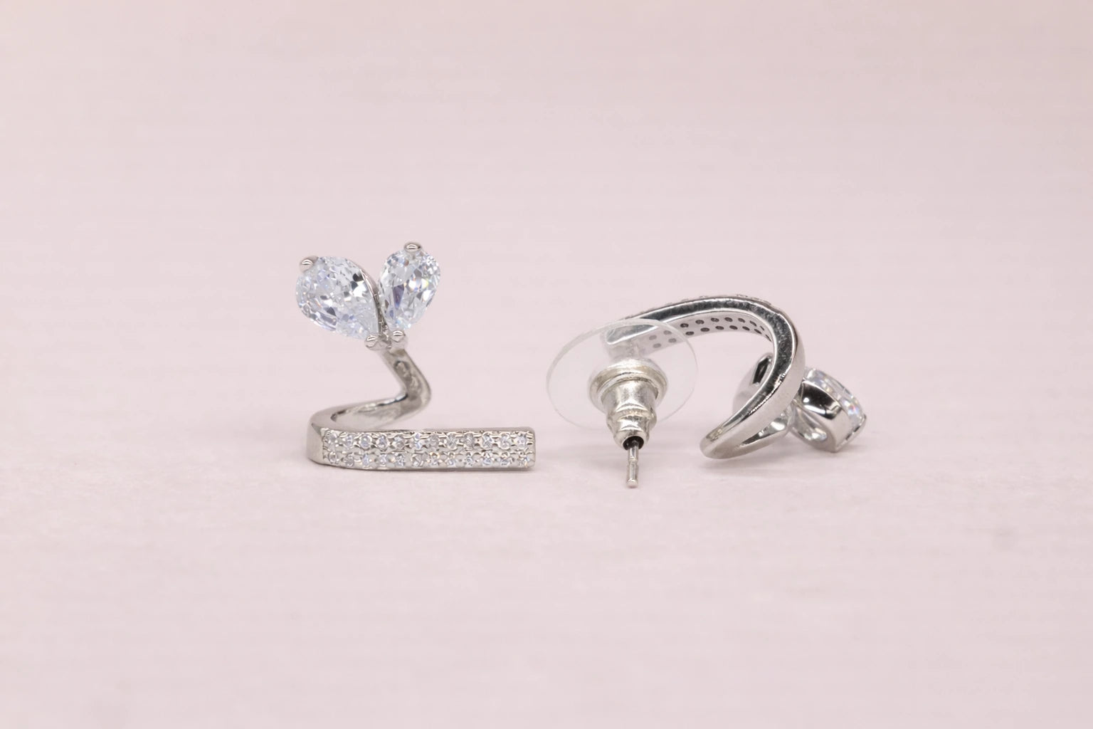 Stainless Steel Silver Polish with Swarovski Stone with Crystal Anti-Tarnish & Anti-Allergic Fancy Earring for Girls (Design 1)