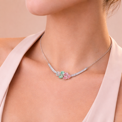 stainless steel silver polish fancy necklace for girls anti tarnish aniti allergic