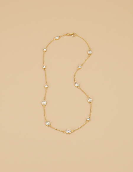 18kt gold polish fancy neclace with swarosvki stone anti tranish anti allergic for girls