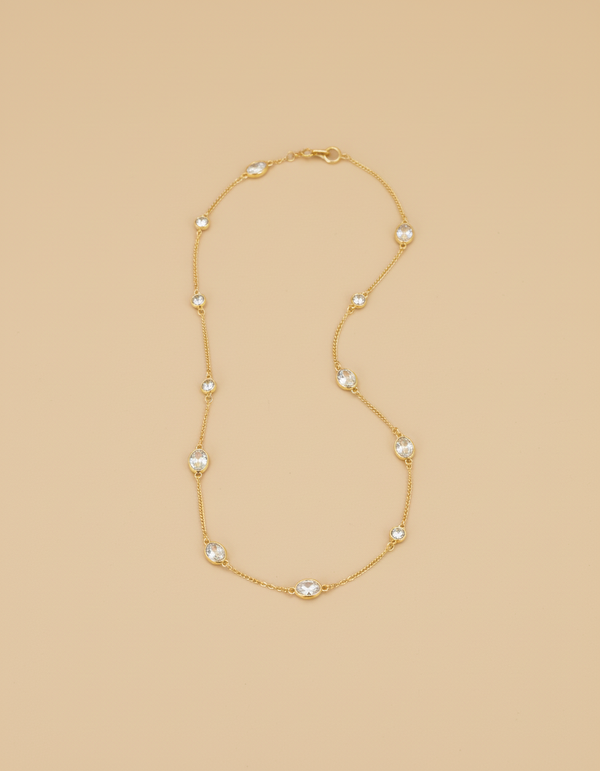 Fancy Necklace with Crystal Stone for Women – 18K Gold Plated