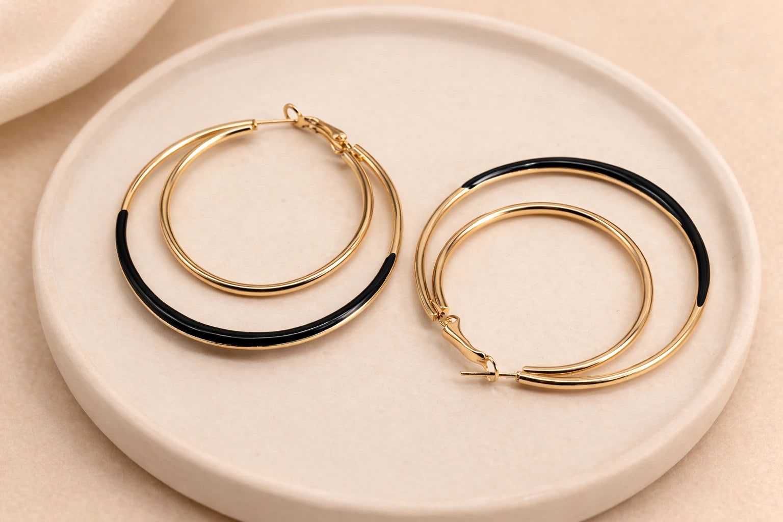 18kt Gold Polish Anti-Tarnish & Anti-Allergic Fancy Black Earring for Girls