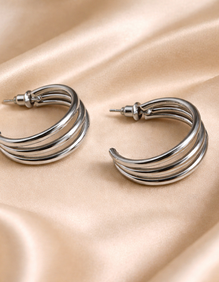 stainless steel silver polish anti tarnish anti allergic fancy earring for girls