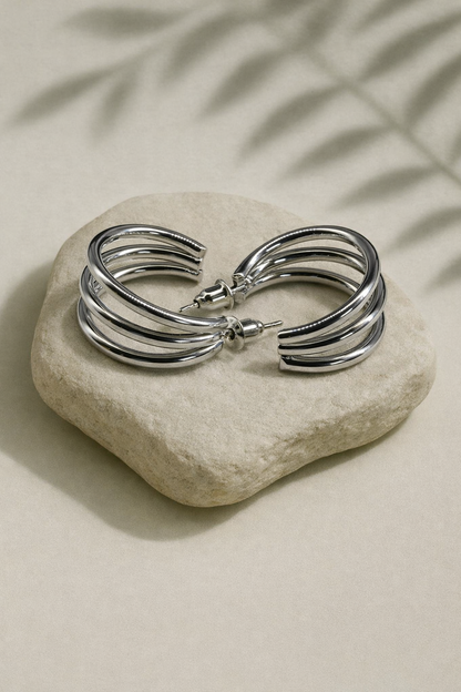 stainless steel silver polish anti tarnish anti allergic fancy earring for girls