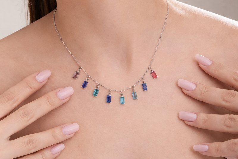 Stainless Steel Silver Polish Fancy Necklace for Girls Anti-Tarnish & Anti-Allergic (Design 1)