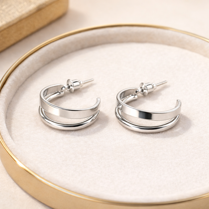 stainless steel silver polish anti tarnish anti allergic fancy earring for girls