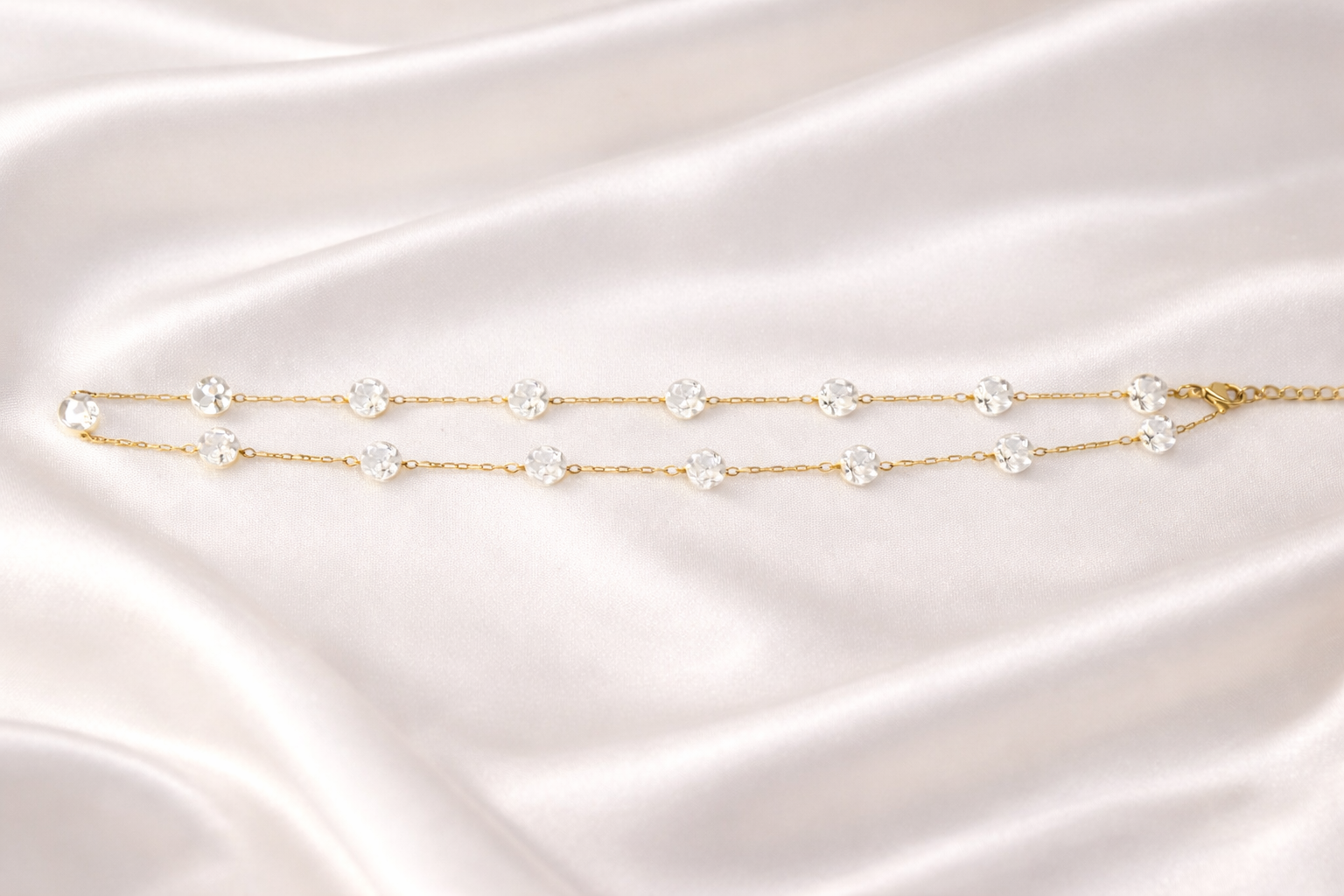 18kt Gold Polish Fancy Necklace with Pearls Anti-Tarnish & Anti-Allergic for Girls