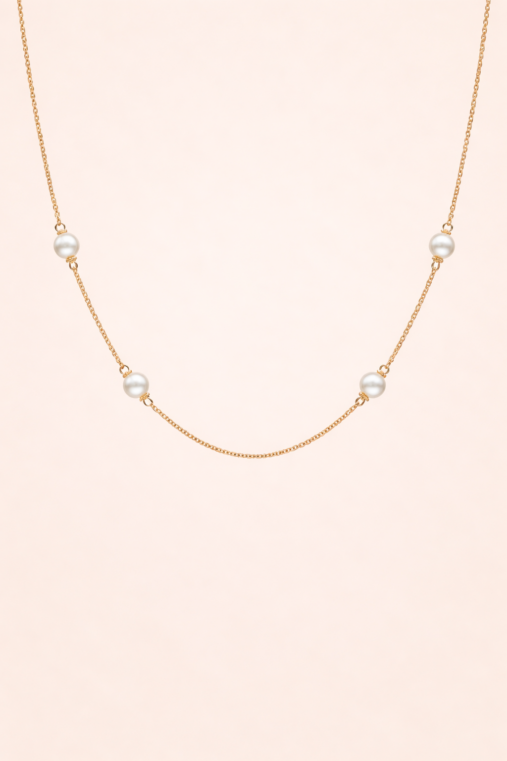 18kt Gold Polish Fancy Necklace with Pearls Anti-Tarnish & Anti-Allergic for Girls