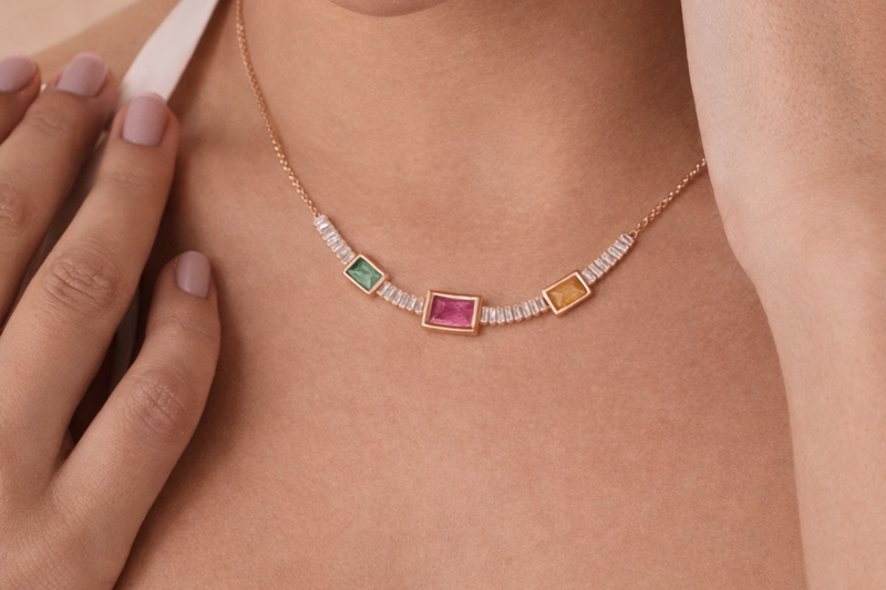 18kt Gold Polish Fancy Necklace for Girls Anti-Tarnish & Anti-Allergic (Design 3)