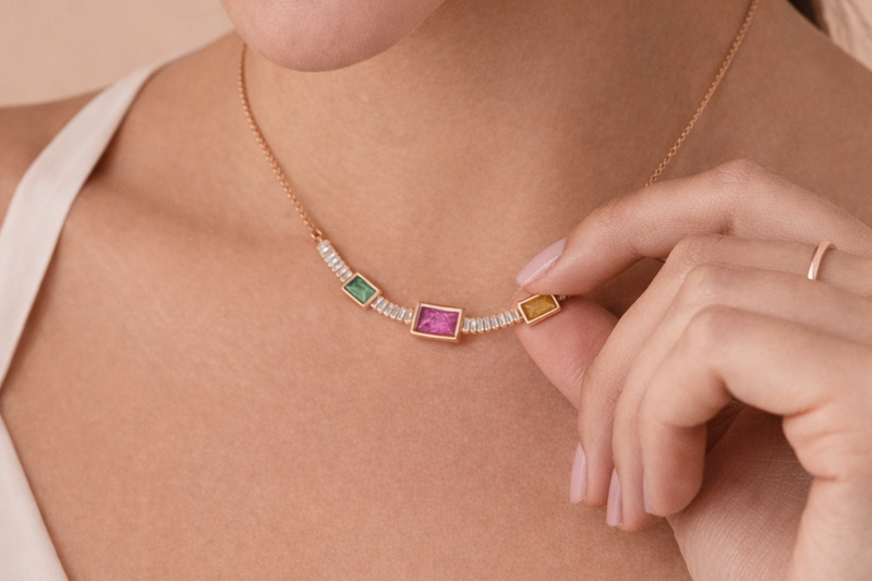 18kt Gold Polish Fancy Necklace for Girls Anti-Tarnish & Anti-Allergic (Design 3)
