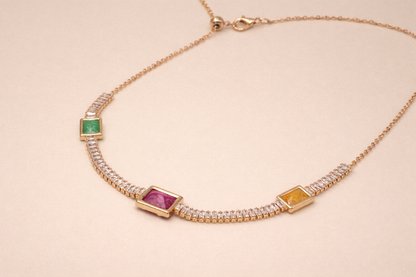 18 kart gold polish fancy necklace for girls anti tarnish anti allergic