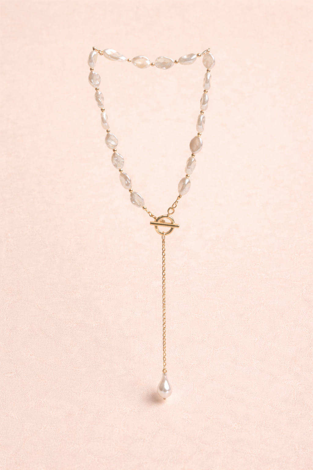 18kt Gold Polish Fancy Necklace with Pearl Anti-Tarnish & Anti-Allergic for Girls