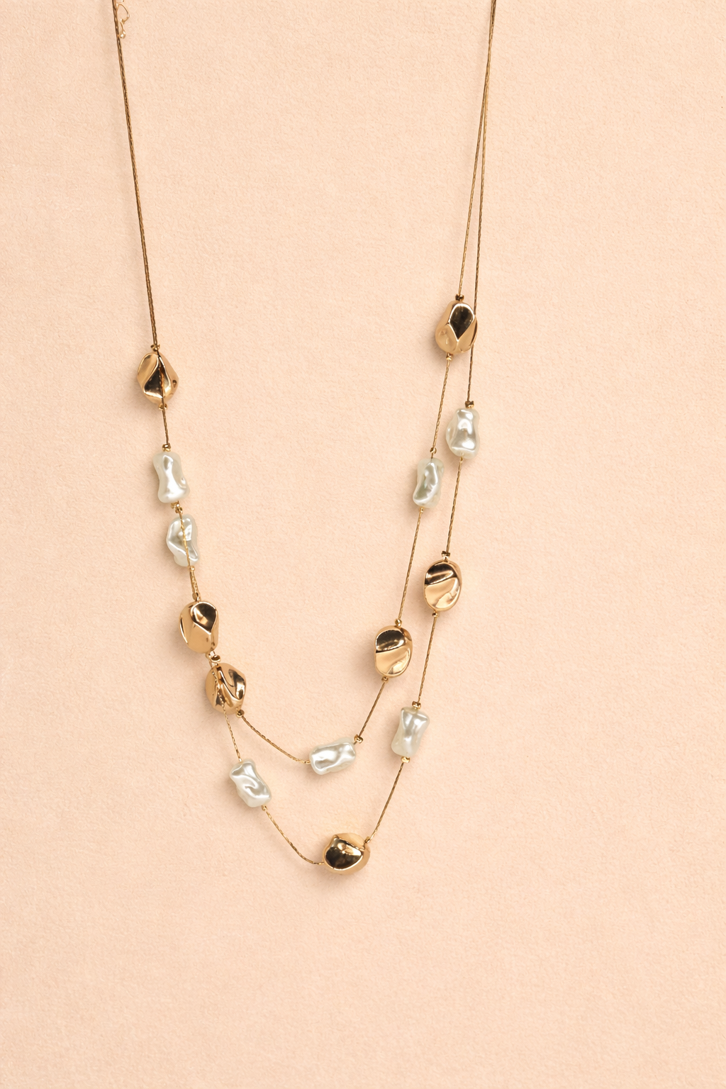 18kt Gold Polish Necklace with Pearls Anti-Tarnish & Anti-Allergic for Girls