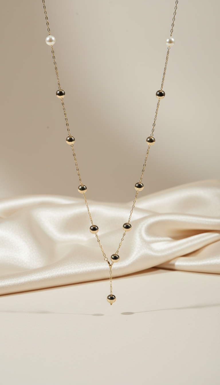18kt Gold Polish Fancy Necklace Anti-Tarnish & Anti-Allergic for Girls (Design 1)