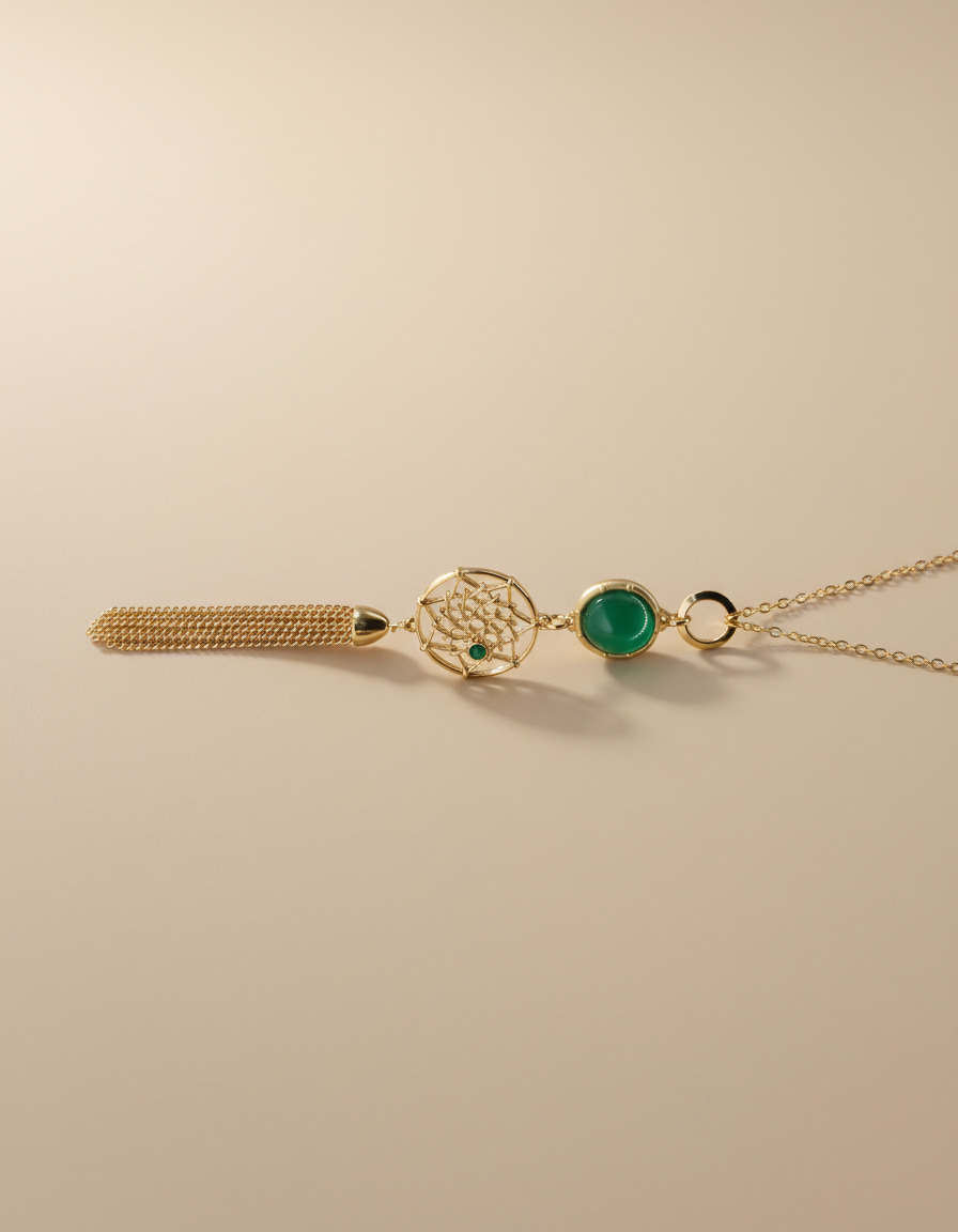 18kt Gold Polish Fancy Necklace with Pendant Anti-Tarnish & Anti-Allergic for Girls