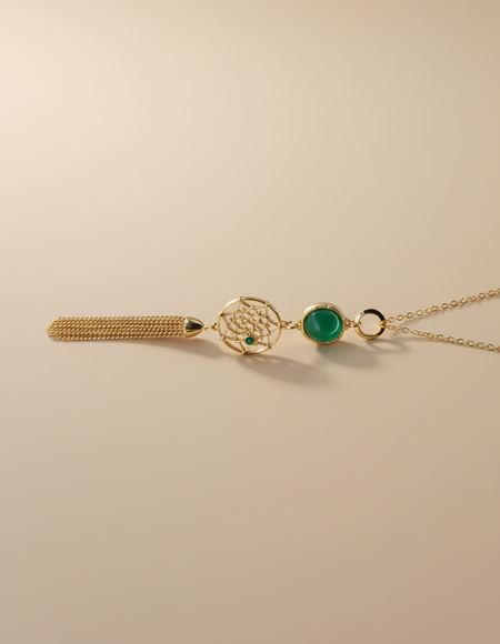 18kt gold polish fancy neckalce with pendant anti ranish anti allergic for girls