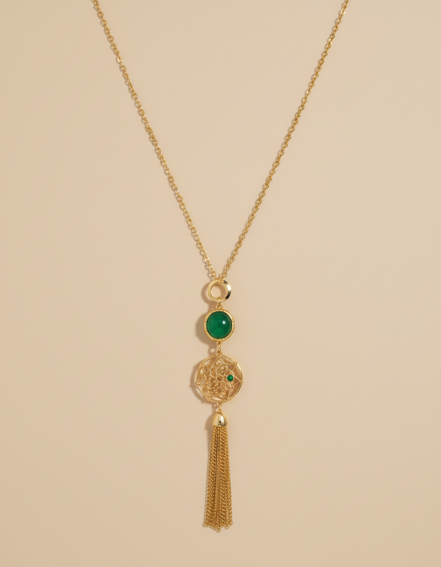 18kt Gold Polish Fancy Necklace with Pendant Anti-Tarnish & Anti-Allergic for Girls