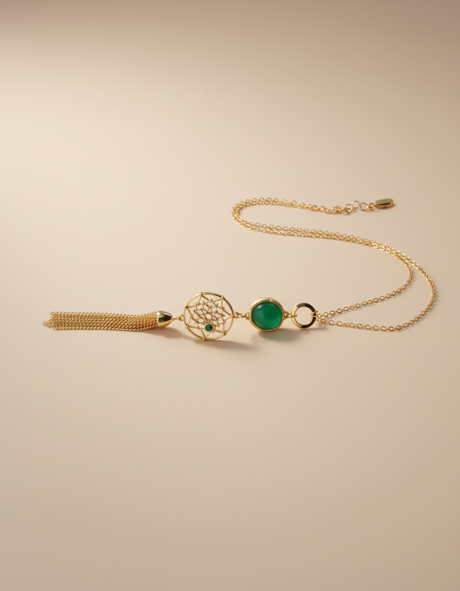 18kt Gold Polish Fancy Necklace with Pendant Anti-Tarnish & Anti-Allergic for Girls