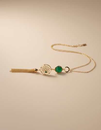 18kt gold polish fancy neckalce with pendant anti ranish anti allergic for girls