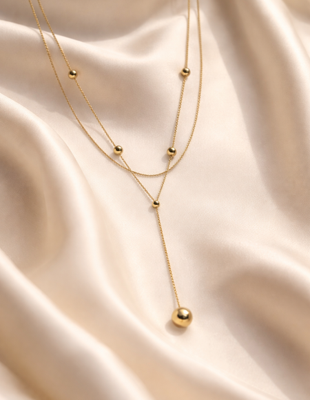 18kt gold polish necklace anti tranish anti allergic for girls
