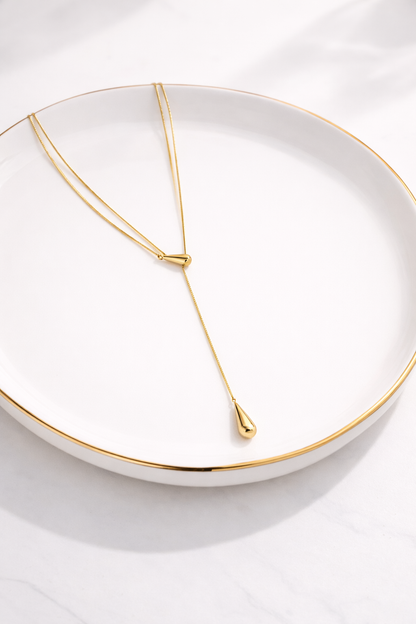 18 carat gold polish fancy necklace anti tranish anti allergic for girls .