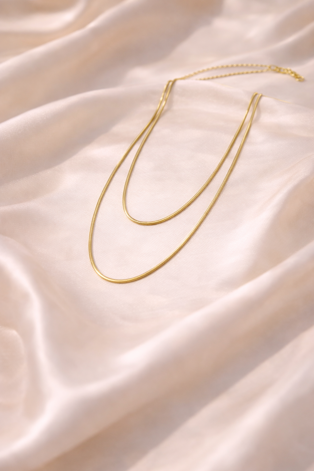 18kt Gold Polish Necklace with Dual Chain Anti-Tarnish & Anti-Allergic for Girls