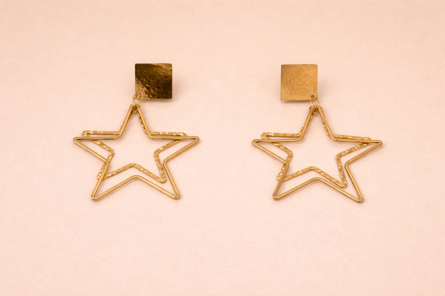 18kt Gold Polish Earring with Star Dangle Anti-Tarnish & Anti-Allergic for Girls
