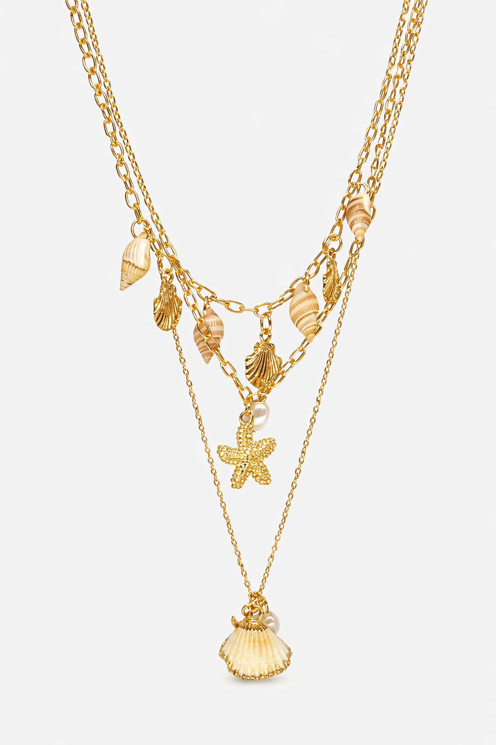 18kt Gold Polish Necklace with Ocean Pendant Anti-Tarnish & Anti-Allergic for Girls