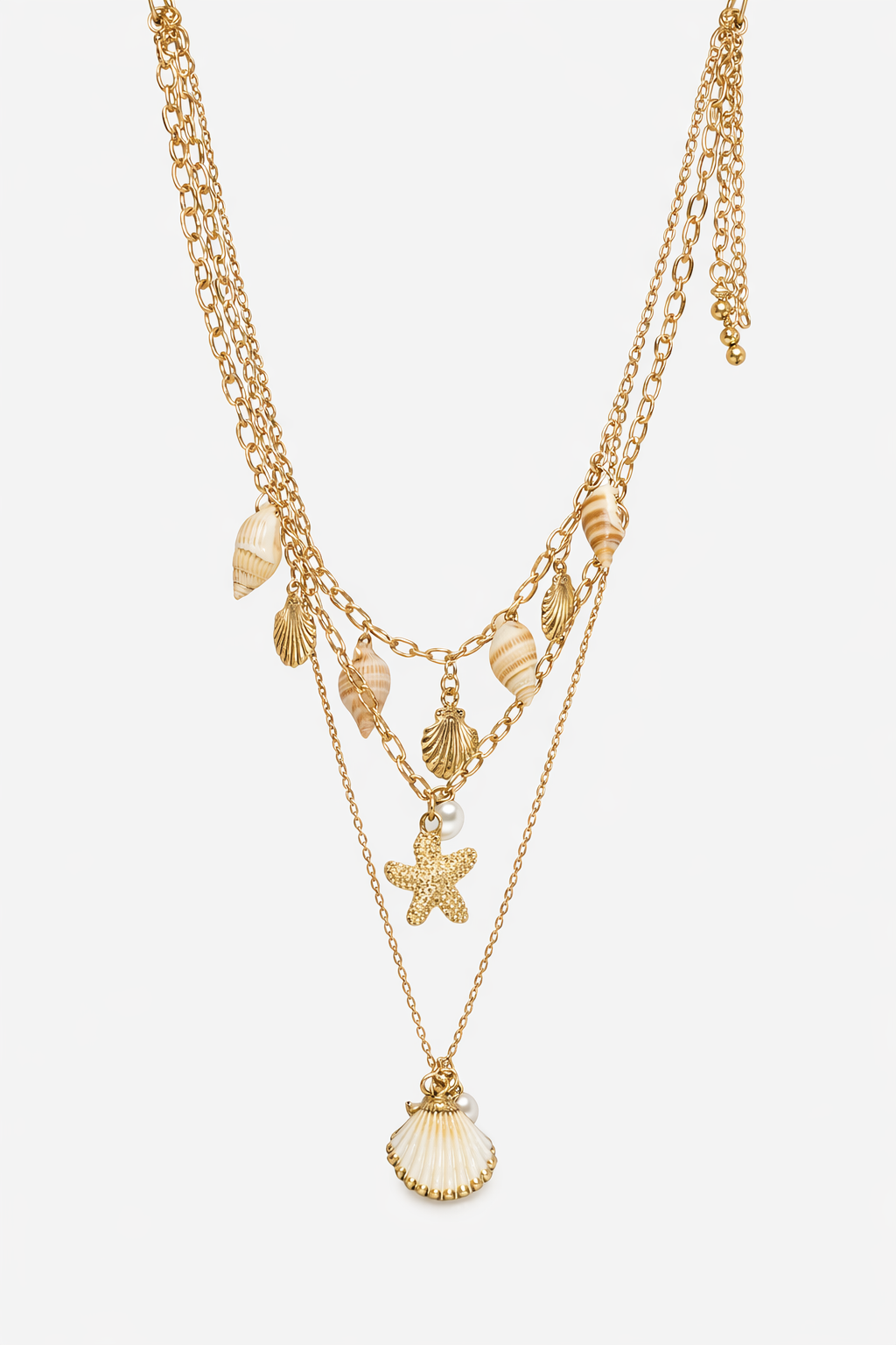 18kt Gold Polish Necklace with Ocean Pendant Anti-Tarnish & Anti-Allergic for Girls
