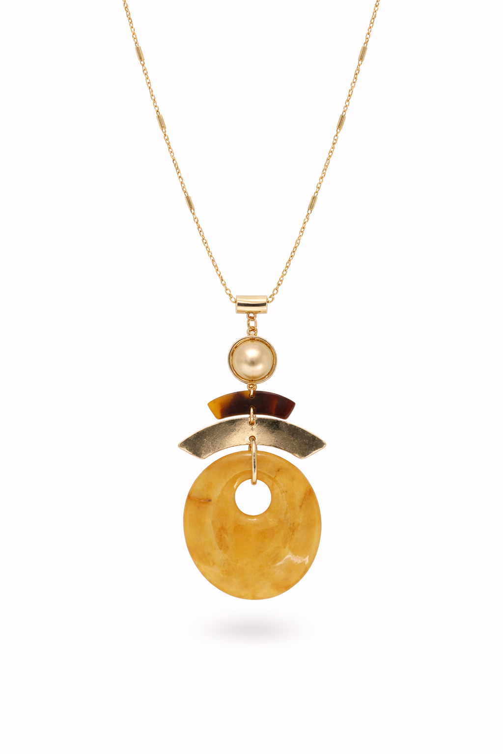 18kt Gold Polish Necklace with Pendant Anti-Tarnish & Anti-Allergic for Girls