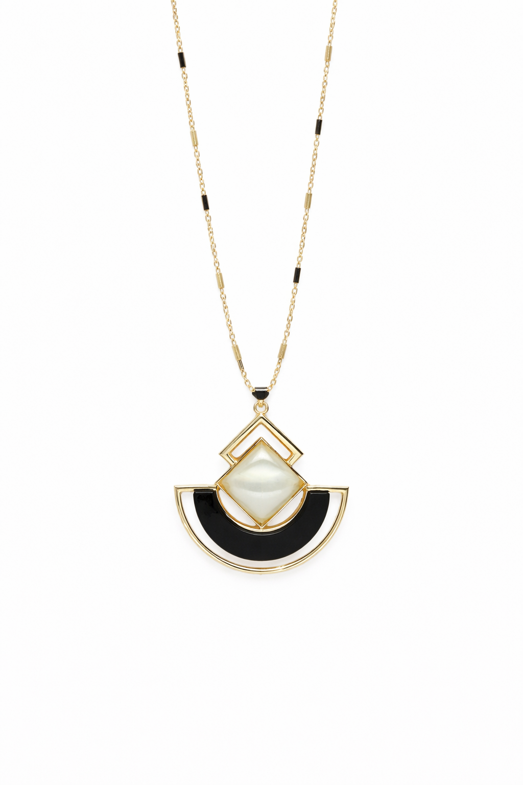 18kt Gold Polish Fancy Chain with Pearl Pendant Anti-Tarnish & Anti-Allergic for Girls